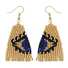 Glass Seed Beaded Dangle Earrings UP1893-02-1