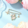 Flower & Bee Iron & Alloy Enamel Charm Brooches JEWB-BR00186-1