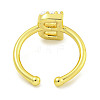 Rack Plating Brass Open Cuff Rings for Women RJEW-F162-01G-B-3