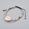 Natural Mixed Stone Braided Bead Bracelets BJEW-JB04079-2