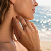 304 Stainless Steel Enamel Cuff Open Rings WG5FBDE-01-2