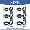 12Pcs 6 Size 201 Stainless Steel Grooved Finger Ring Settings STAS-TA0002-15B-12