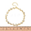 Brass Micro Pave Clear Cubic Zirconia Link Chain Bracelets for Women BJEW-K274-13G-5