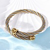 304 Stainless Steel Torque Bangles for Women BJEW-P310-10GP-2