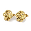 PVD Vacuum Plating 304 Stainless Steel Rose Stud Earrings EJEW-Z075-08G-1