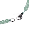Natural Green Aventurine Round Beaded Fan Bib Necklaces NJEW-N064-04E-4