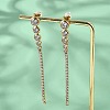 304 Stainless Steel Clear Cubic Zirconia Tassel Stud Earrings EJEW-Z094-01A-G-3