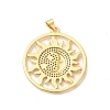 Rack Plating Brass Micro Pave Cubic Zirconia Pendants X-KK-B068-04G-3