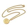 Brass Clear Cubic Zirconia Curb Chain Constellation Pendant Medal Necklaces for Women LS-NJEW-U010-01G-02-2
