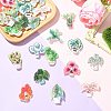 24Pcs 12 Styles Plant Acrylic Lapel Pin Brooch Pin JEWB-CJ0003-38-6