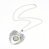 Zinc Tibetan Style Alloy Angel Wing Heart Pendant Necklaces NJEW-G328-B09-2