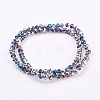 Half Plated Faceted Rondelle Electroplate Glass Beads Strands X-EGLA-D020-6x4mm-20-2