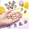 16Pcs 8 Styles Coffee Theme Alloy Enamel Pendants ENAM-YW0008-55-5