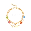 Constellation Alloy & Glass Seed Beads Double Layer Colorful Flower Anklets PW-WGA6E00-09-1