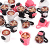 16Pcs 4 Colors Resin Coffee Model Ornaments AJEW-TA0002-79-3