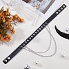 1Pc Gothic Style Spiked Rivet Imitation Leather Chocker Necklaces NJEW-CL0001-12-7