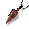 Natural Red Jasper Pendants Necklaces NJEW-E140-A15-1