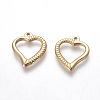 PVD Vacuum Plating 304 Stainless Steel Open Heart Pendants STAS-I101-38G-2