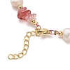 Natural Strawberry Quartz Chip Beaded Bracelets for Women BJEW-F478-02A-3