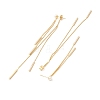 Brass Long Tassel Dangle Stud Earrings with Acrylic Pearl EJEW-F281-14G-2