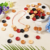 60Pcs 5 Styles Spray Painted Natural Wood Buttons WOOD-TA0002-91-7