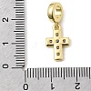 Brass Pave Clear Cubic Zirconia European Dangle Charms KK-A296-12A-G-3