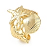 Ocean Theme Brass Cuff Rings RJEW-C135-01G-06-4