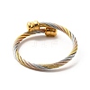 Ion Plating(IP) 304 Stainless Steel Twist Rope Open Cuff Bangle BJEW-P283-54-2