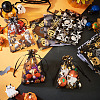 40Pcs 4 Styles Halloween Theme Spider Bat Skull Printed Organza Drawstring Bags ABAG-TA0002-03-8