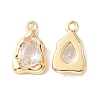 Brass Micro Pave Clear Cubic Zirconia Charms KK-L208-09G-B-1