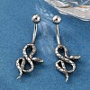 Snake 316 Surgical Stainless Steel Belly Button Rings/Earrings EJEW-G416-18C-AS-3