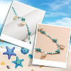Natural Cowrie Shell & Synthetic Turquoise and Glass Seed Beaded Bohemian Waist Chains for Women AJEW-CP0011-34-4