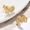 Brass Micro Pave Clear Cubic Zirconia Stud Earrings EJEW-D305-09G-1