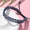 Natural & Synthetic Gemstone and Synthetic Hematite Adjustable Braided Bead Bracelets BJEW-H626-01-4