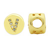 Brass Micro Pave Clear Cubic Zirconia Beads KK-T030-LA843-VX3-1