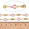 Brass Heart Link Chains KK-D368-03G-E-2