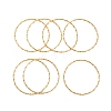 7Pcs Vacuum Plating 304 Stainless Steel Textured Ring Bangles Set for Women BJEW-A011-13A-G-2