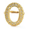Rack Plating Oval Brass Micro Pave Cubic Zirconia Adjustable Ring Components KK-Q819-14G-2