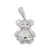 Brass Micro Pave Cubic Zirconia Pendants KK-P230-03P-1