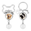 2Pcs 304 Stainless Steel & Alloy Keychains KEYC-DR00022-1