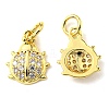 Rack Plating Brass Micro Pave Cubic Zirconia Charms KK-D036-09G-1