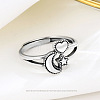 Heart & Moon & Star 925 Sterling Silver Adjustable Rings FS-WGFFD95-01-2