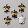 Alloy Enamel Printed Connector Charms ENAM-WH0065-15P-04-1