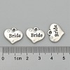 Wedding Theme Antique Silver Tone Tibetan Style Heart with Bride Rhinestone Charms LS-TIBEP-N005-12E-3