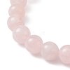 Natural Rose Quartz & Synthetic Hematite Beaded Stretch Bracelet BJEW-JB09760-03-4