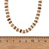 5MM Natural Coconut and Synthetic Turquoise Heishi Beads Necklaces NJEW-JN06627-4