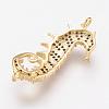 Brass Micro Pave Cubic Zirconia Links ZIRC-G103-10G-2