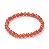 Natural Red Agate Beaded Stretch Bracelets BJEW-D446-B-26-2