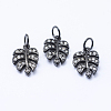 Brass Micro Pave Cubic Zirconia Charms KK-P133-04B-NR-1