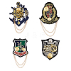 SUPERFINDINGS 4Pcs 4 Style Anchor & Shield & Word Alloy Brooch Pins JEWB-FH0001-16-1